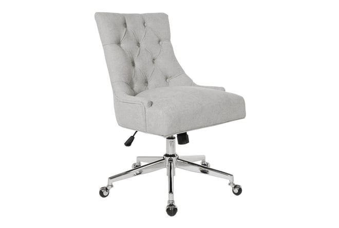 Grey tufted desk discount chair