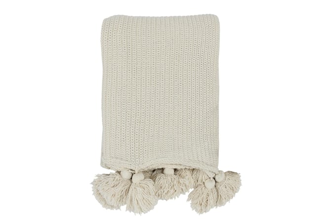 Large cream best sale knitted throw