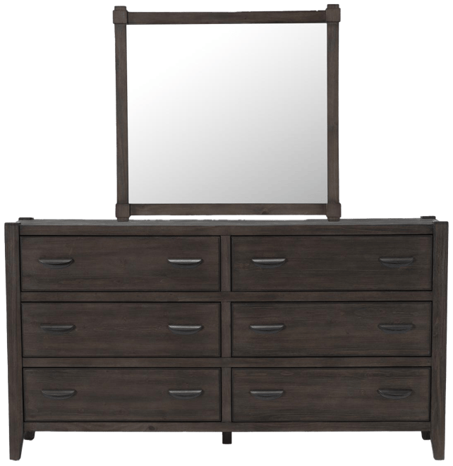 Horizontal dresser deals with mirror