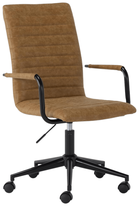 Luciana Tan Faux Leather Rolling Office Chair Living Spaces