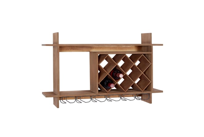 34X20 Brown Wood Wine Rack Wall Storage Living Spaces