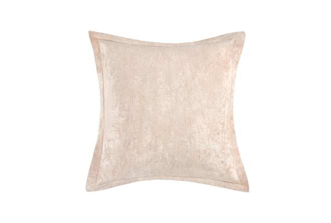 18x18 Light Beige Cotton Velvet Flange Edge Throw Pillow