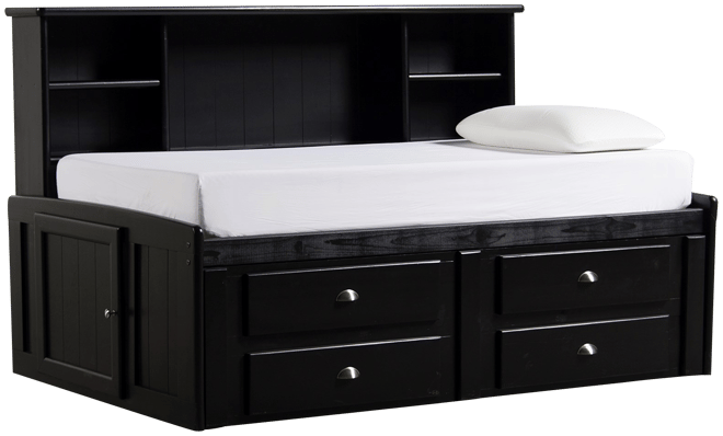 Black twin deals daybed with storage