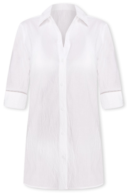 Crinkle Cotton Boyfriend Shirt