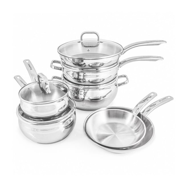 18/10 STAINLESS STEEL Gourmet Chef 12-piece Covered Cookware Set Pots and  Pans