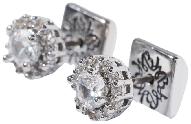 CZ Halo Stud Earrings