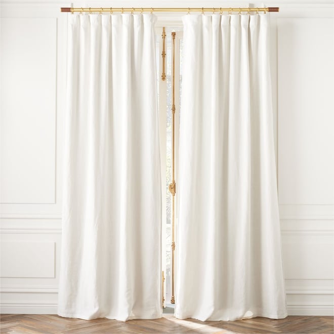 West Elm linen curtains retailer set of 2 48” x 84” off white gold like new