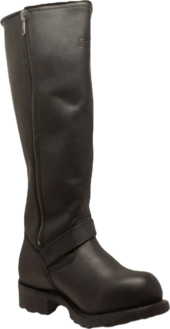 RideTecs Men's 16" Engineer Zipper Biker Boot Black