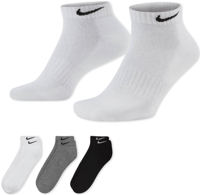 Nike Everyday Cushioned ถุงเท้าเทรนนิ่งไม่หุ้มข้อ (3 คู่)