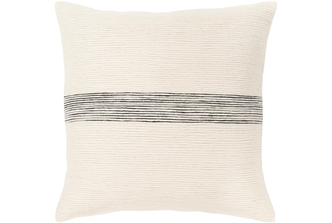 Black Striped Hand Woven 18x18 Cotton Decorative Throw Pillow