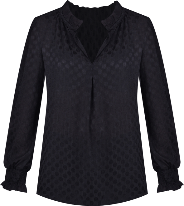 Women's Long Sleeve Smocked Cuff Blouse