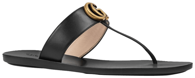 Gucci marmont discount thong sandals black