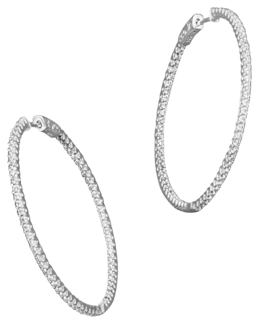 Bloomingdale's Diamond Inside Out Hoop Earrings in 14K White Gold, 2.0 ct.  t.w.