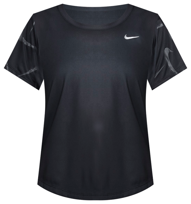 ナイキ Dri-FIT スウッシュ ウィメンズ ショートスリーブ プリント ランニングトップ