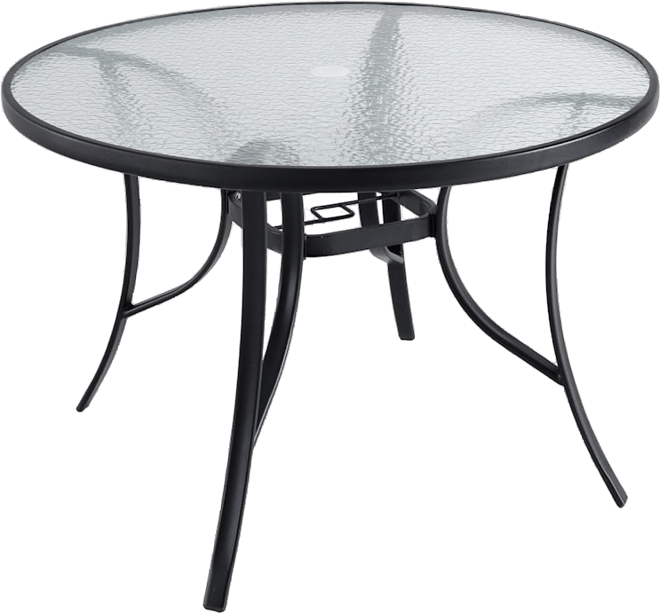 Glass top outdoor online dining table