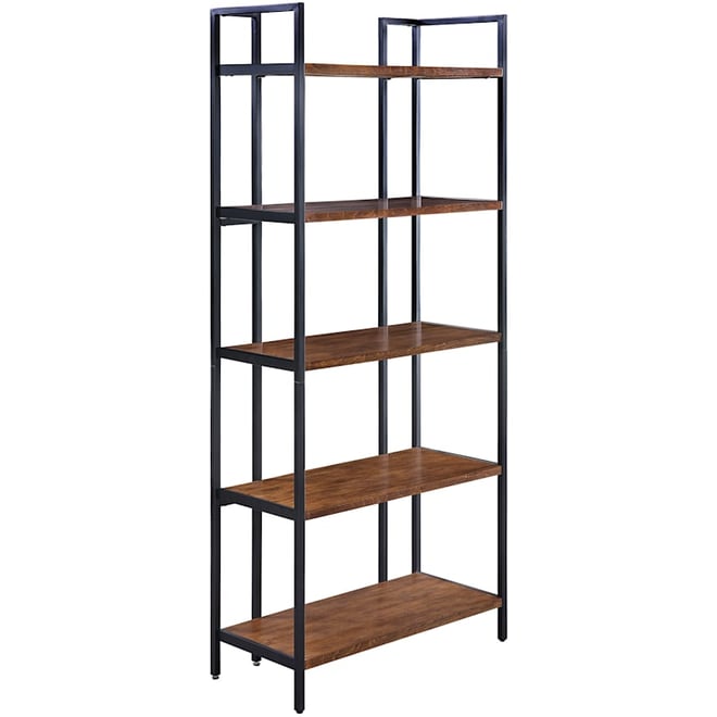 Parkview 5-Tier Metal & Wood Veneer Bookshelf