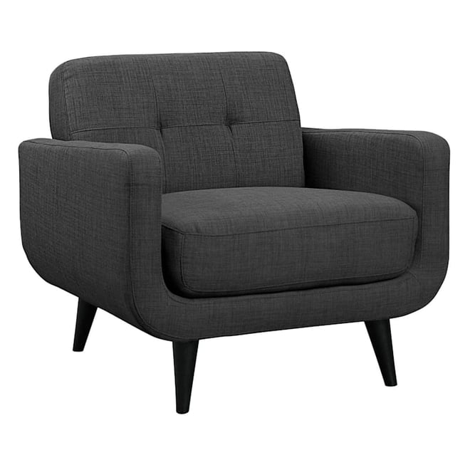 Crosby St. Hadley Tufted Back Accent Chair Charcoal Grey