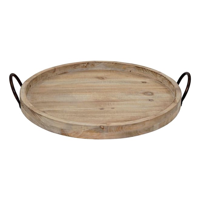 Large Rustic Round Wood Tray - A Cottage in the City