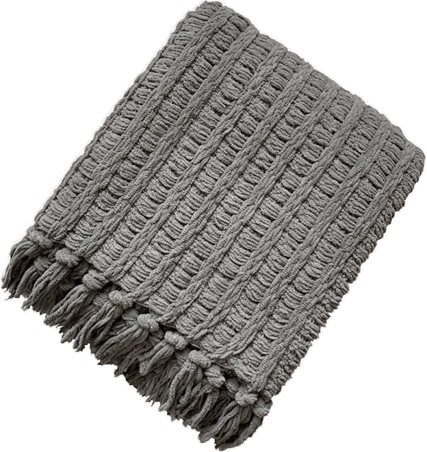 Dark grey knit online throw blanket