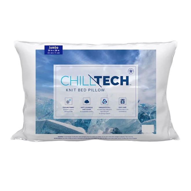 Fabrictech Cooling Memory Fiber Pillow Queen, White