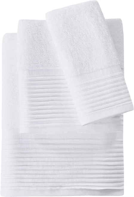 Grey Pleated Trim Cotton Hand Towel Sold by at Home