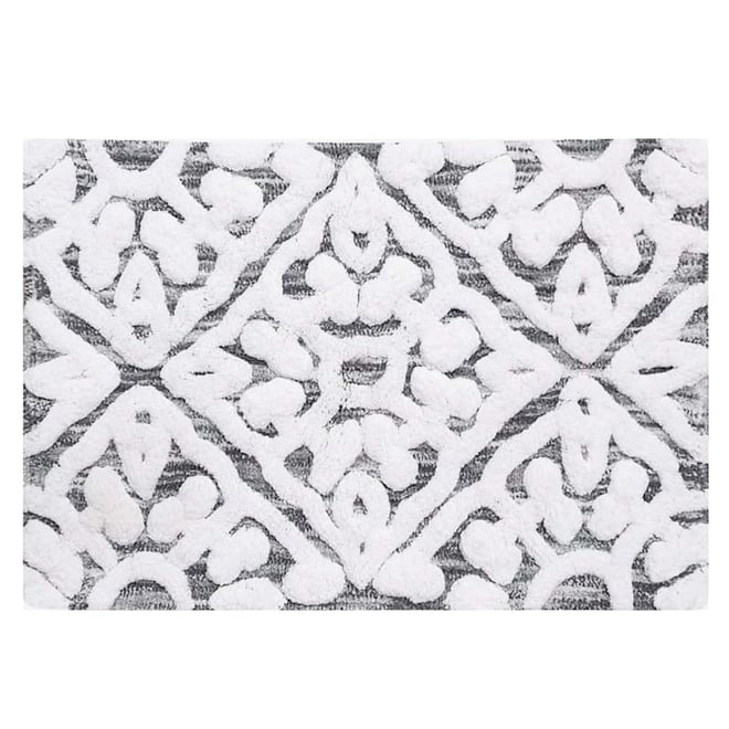 Janelle Gray Bath Mat, 20x30, Cotton Sold by at Home