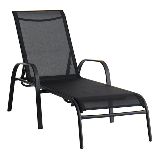 Black sling store chaise lounge