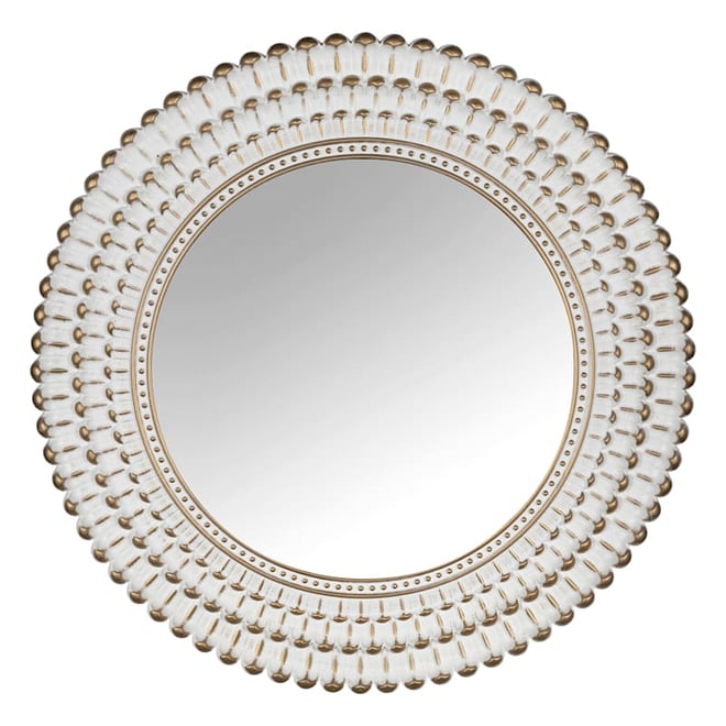Found & Fable White & Gold Round Wall Mirror, 22