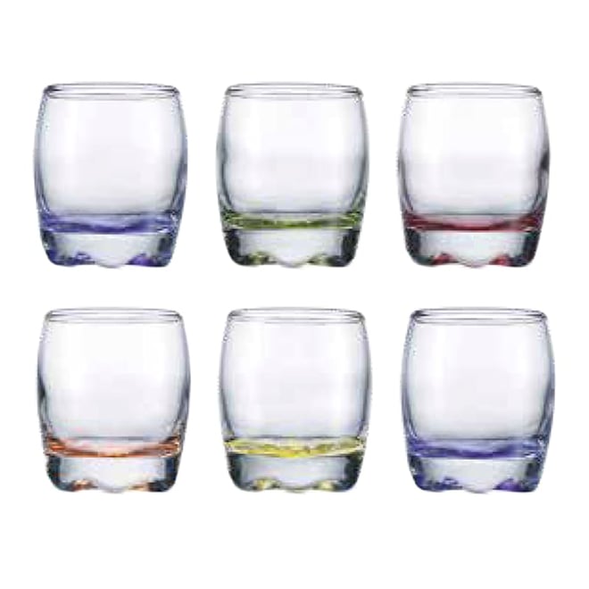 WHOLE HOUSEWARES Colored Tumblers & Water Glasses Set of 4 Multi Colors  Drinking Glasses (12 OZ)