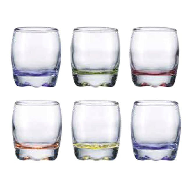 Whole Housewares Colored Tumblers & Water Glasses Set of 4 Multi Colors Drinking Glasses (12 oz)