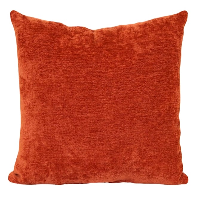 Channel Rust Orange Faux Fur Throw Pillow 18