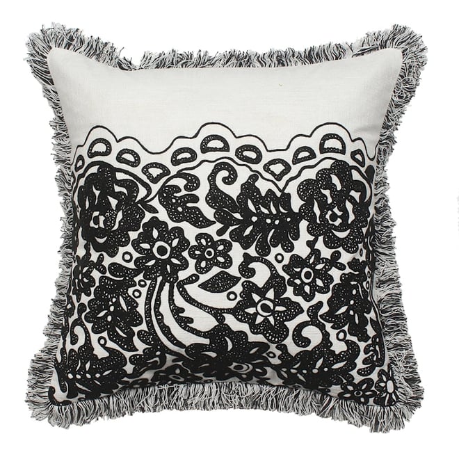 Black floral hot sale throw pillow