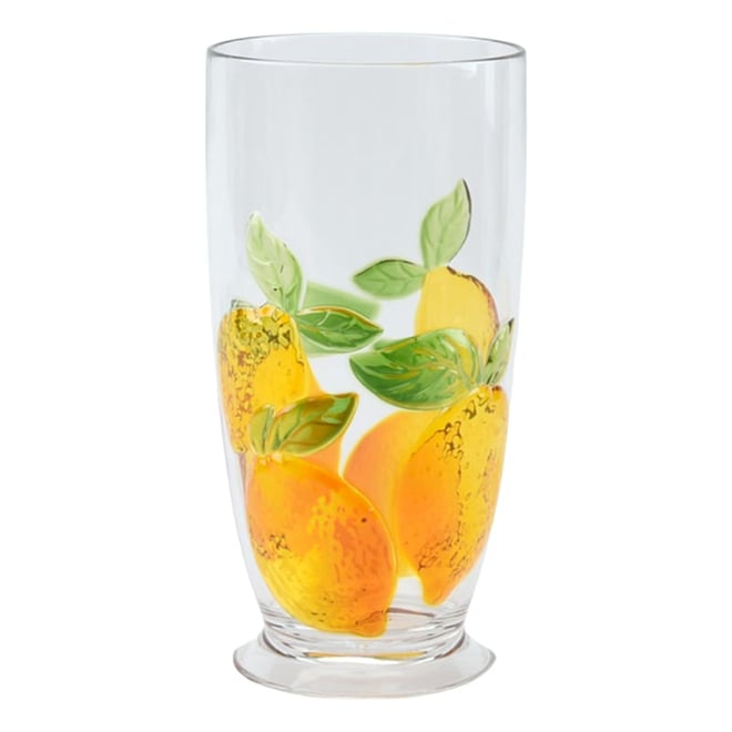 Lemon Print Acrylic Highball Glass, 25oz