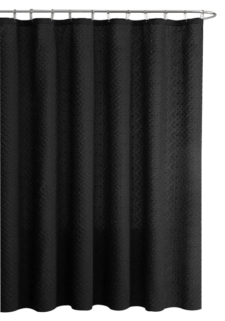 Black Lattice Textured Shower Curtain, 72, Sold by at Home