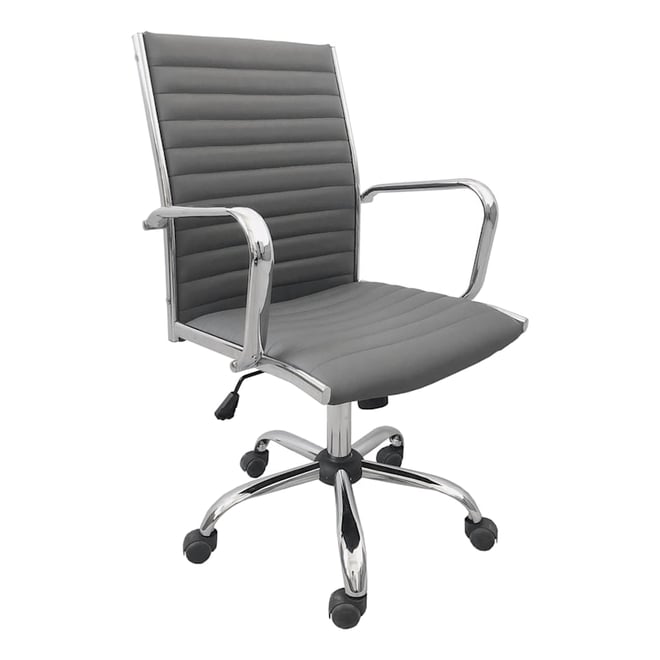 Crosby St. Maxwell Adjustable Faux Leather Office Chair Grey