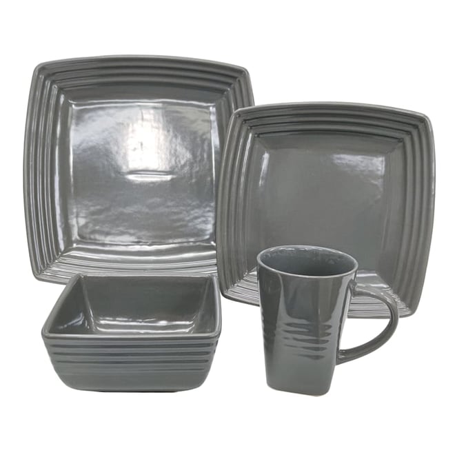 Grey square hotsell dinnerware sets