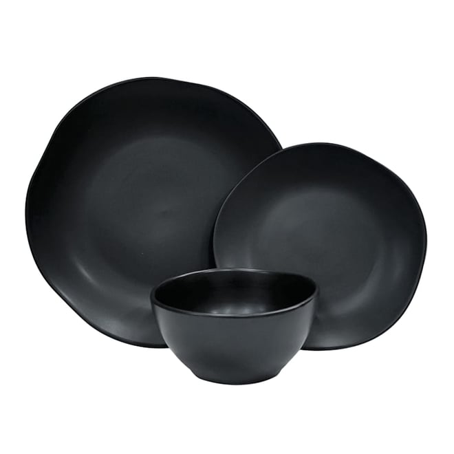 Black Stoneware Dinner Plates Black Dinnerware Dinnerware Set Dinner Plate  Black Plate Stoneware Set Handmade Plates Dish Set 