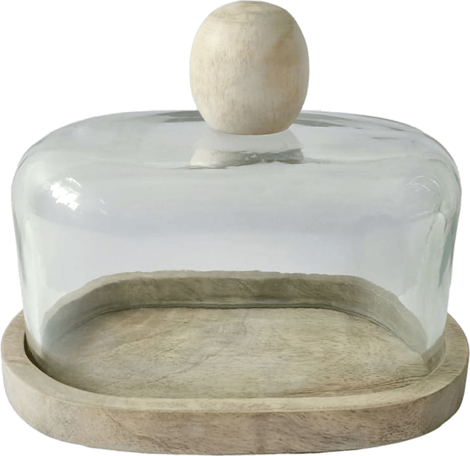 Marble Butter Dish with Glass Lid