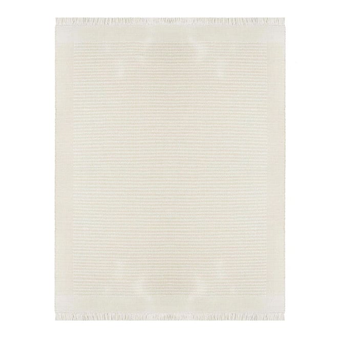 House of Hampton® Alonnah Flatweave Performance Ivory/Dark Gray