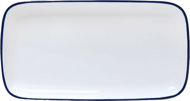 Falcon - Square Bake Tray - White with Blue Rim