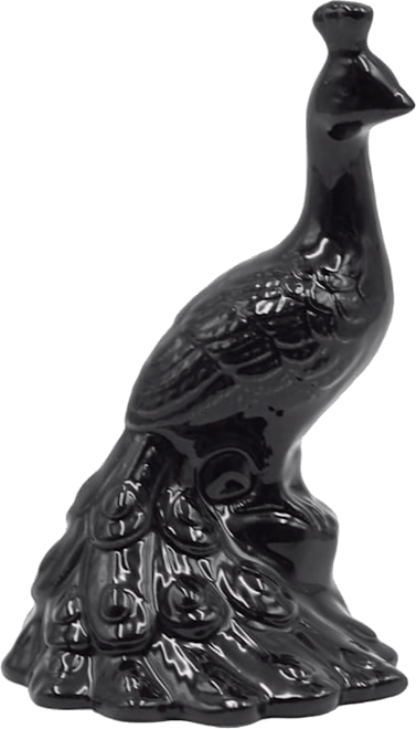 Black Ceramic Peacock Decor, 4x7