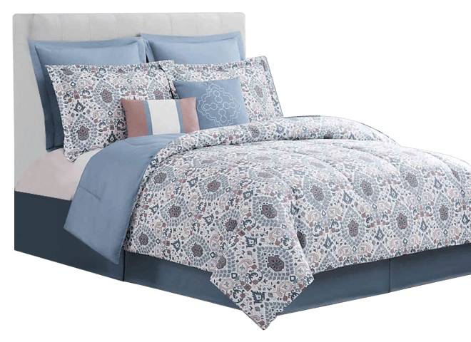 8-Piece Casey Navy Essential Comforter Set, Twin