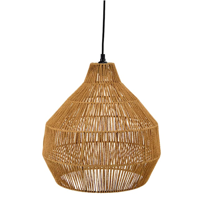 Found & Fable Neutral Rope Plug-In Pendant Light, 15.5