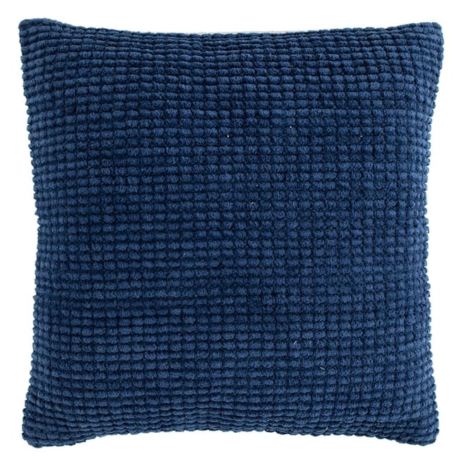 Navy Solid Chenille Decorative Pillow Set, Mainstays, 18 x 18, 2