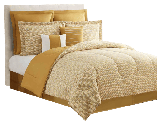 8-Piece Casey Gold Essential Comforter Set, King