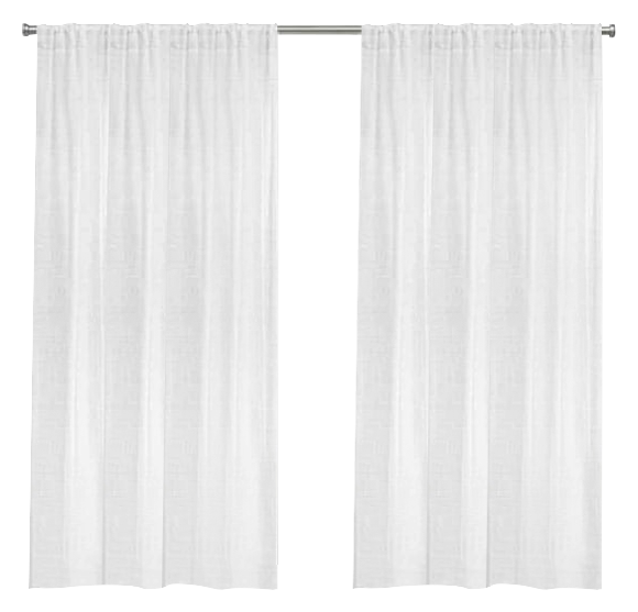 at Home 2-Pack White & Linen Embroidered Metallic Geo Grommet Curtain Panels, 63