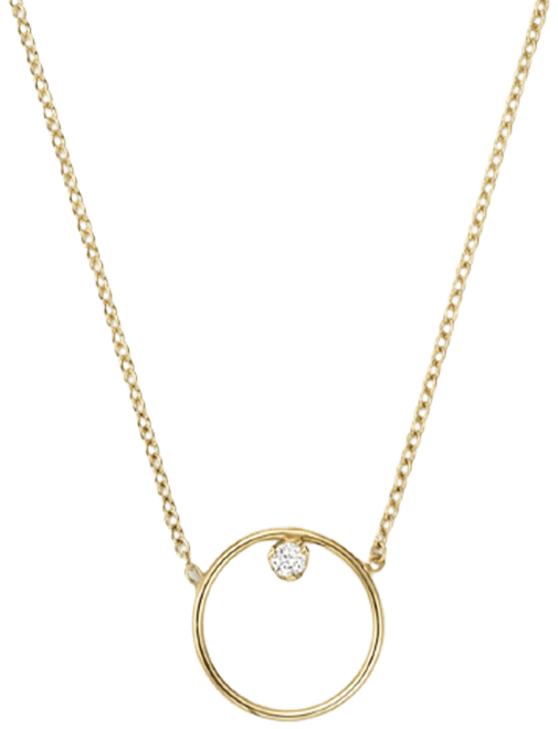 Small circle hot sale diamond necklace