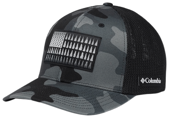 Men's Columbia FlexFit Mesh Tree Flag Fitted Cap