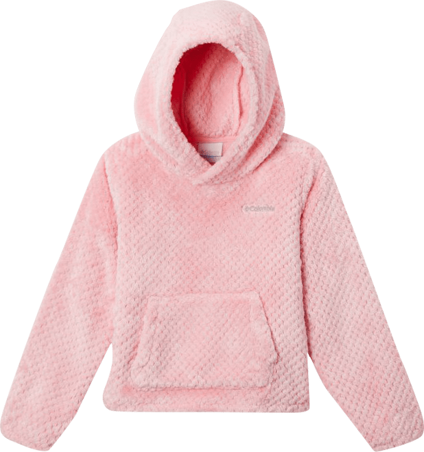 Pink sherpa lined outlet hood campus pullover