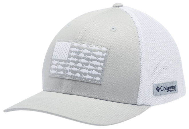 Columbia PFG Hooks Mens High Crown Navy Blue Carbon Flexfit Mesh Backed Hat  L/XL